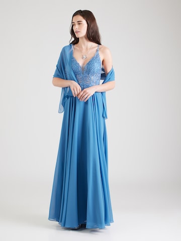 Robe de soirée mascara en bleu