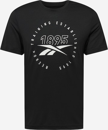 Tricou funcțional de la Reebok pe negru: față