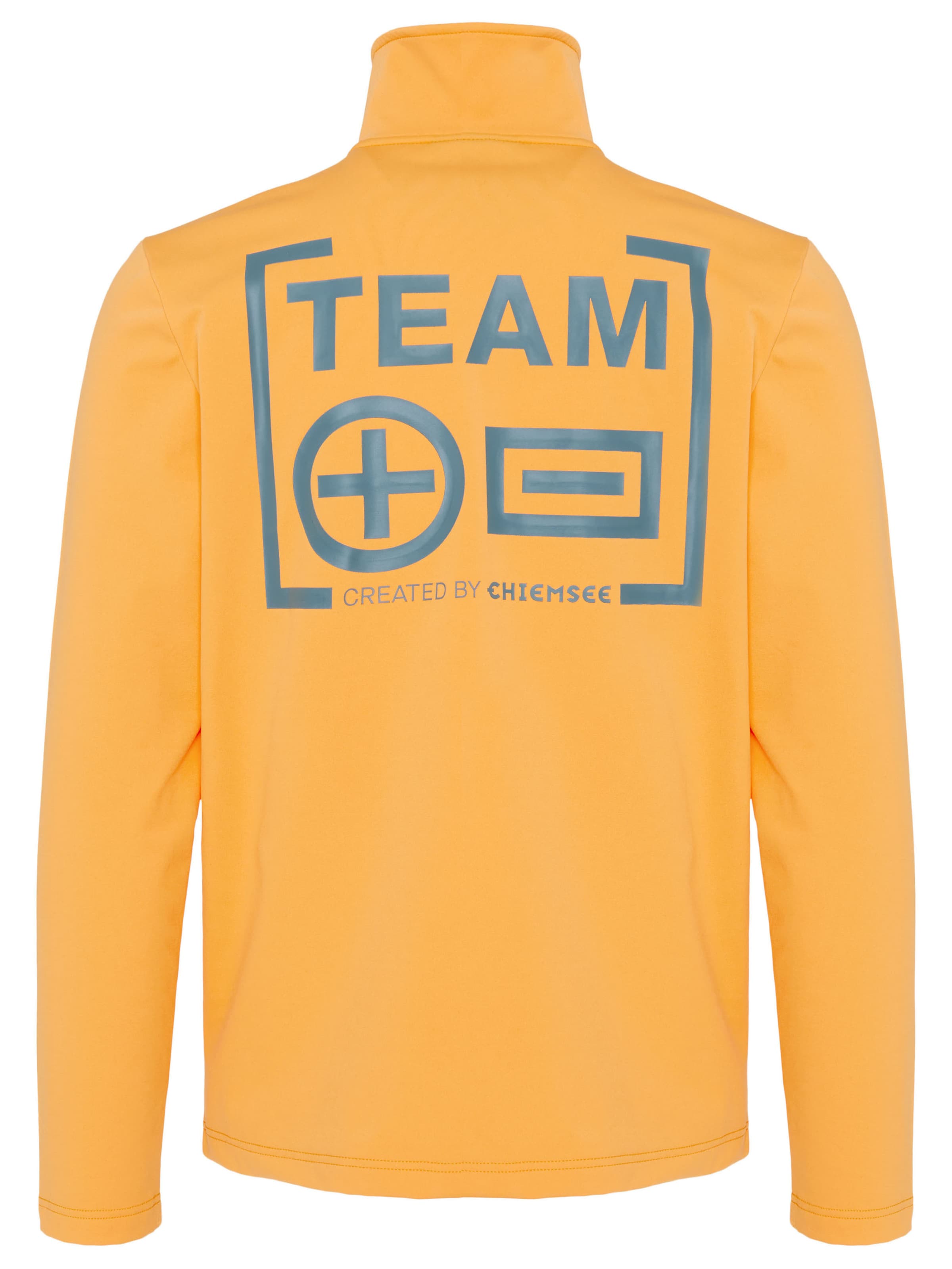 CHIEMSEE Fleece Jacket ' mit großem PlusMinus Print ' in Orange