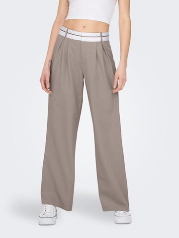 ONLY Loose fit Pleat-front trousers 'MALIKA' in Grey: front