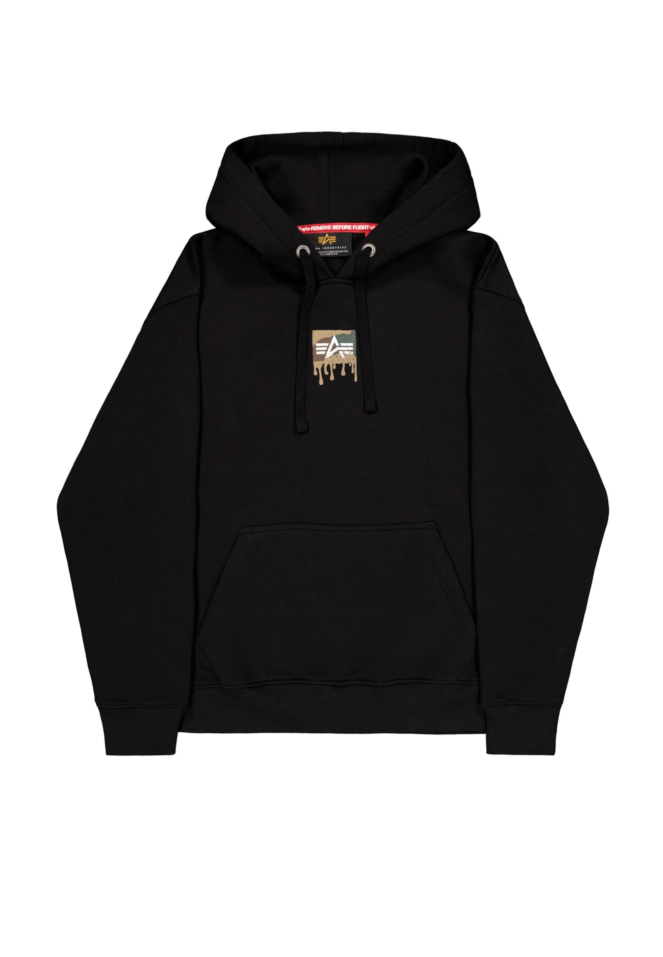 ALPHA INDUSTRIES Mikina - Čierna: predná strana