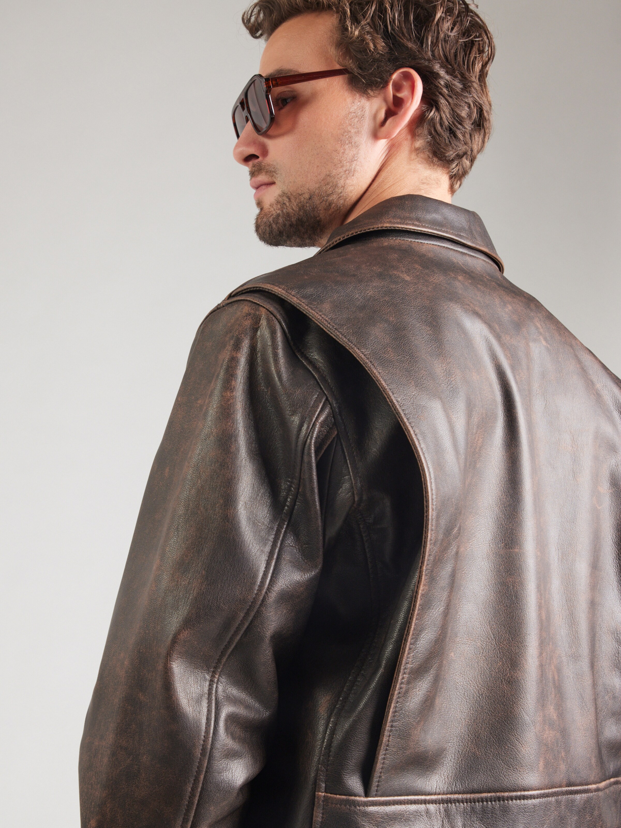 LEVI'S ® Between-Season Jacket 'Clayton Leather Aviator Jacket' in