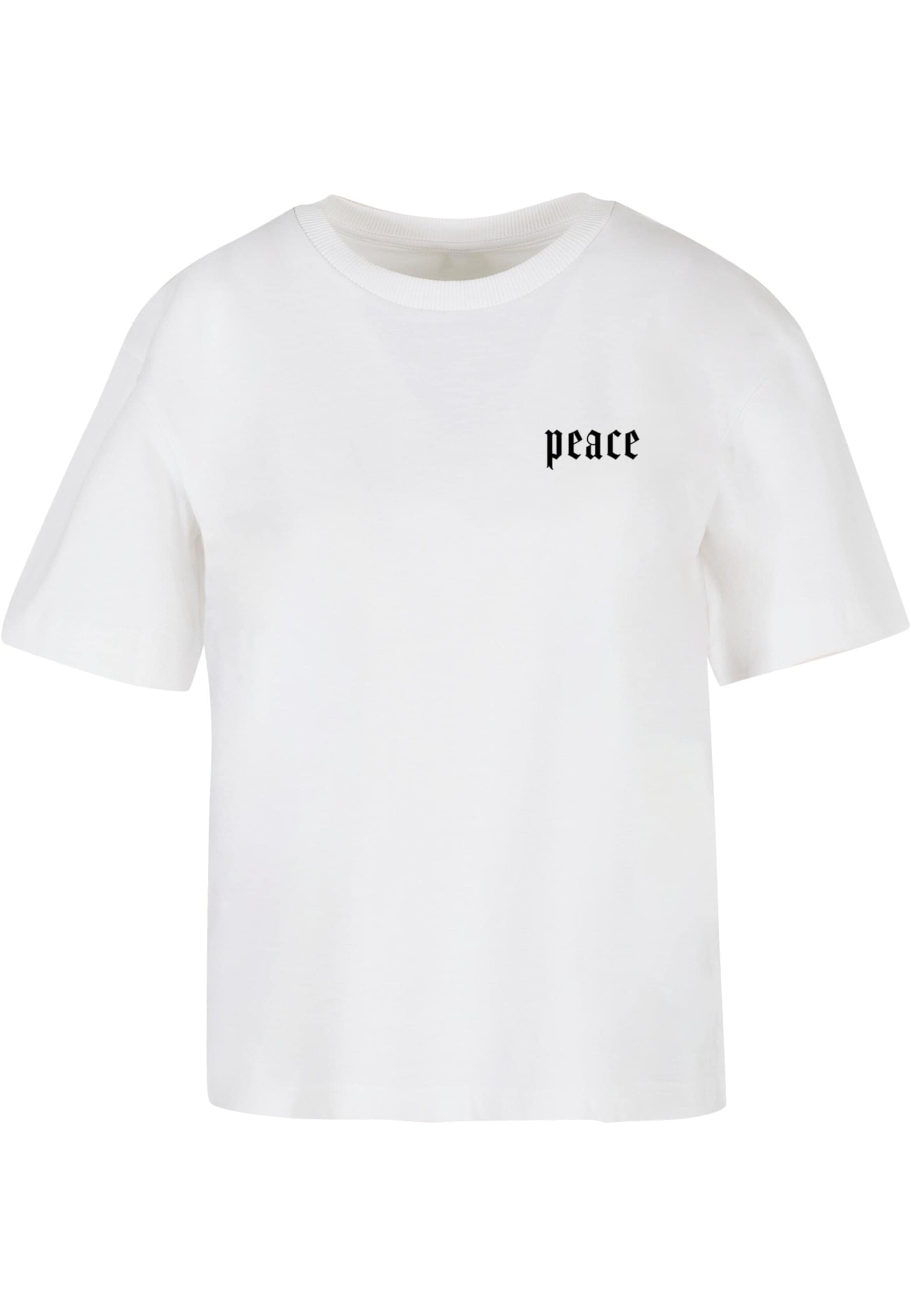 Maglietta 'Peace Hand' di Miss Tee in bianco: frontale