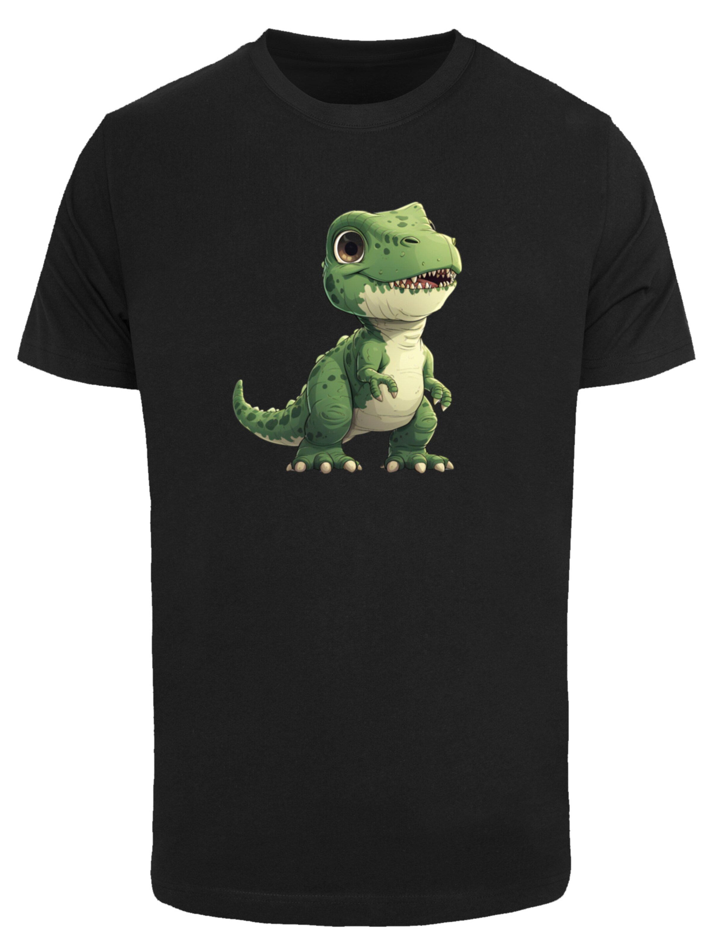 T-Shirt 'Süßer grüner Dino' F4NT4STIC en noir : devant