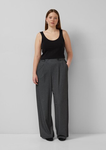QS Wide Leg Hose in Grau: Vorderseite
