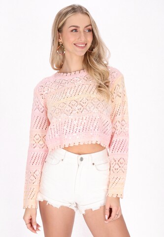 IZIA Sweater in Pink: front