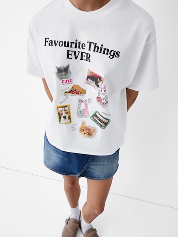 T-shirt Bershka en blanc