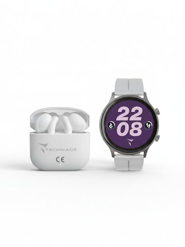 Techmade Digitaluhr 'Dynamic 2 Smartwatch - Bundle mit Kopfhörern'‌‌‌ in Weiß: Vorderseite