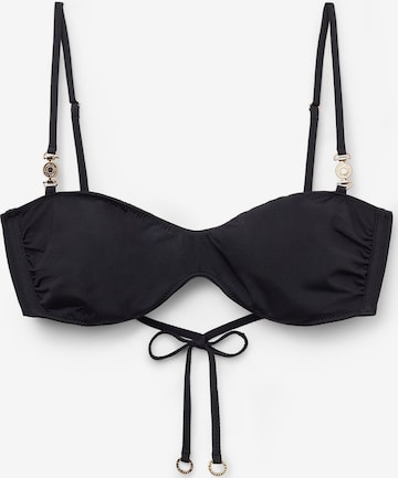 CALZEDONIA Balconette Bikini Top in Black: front