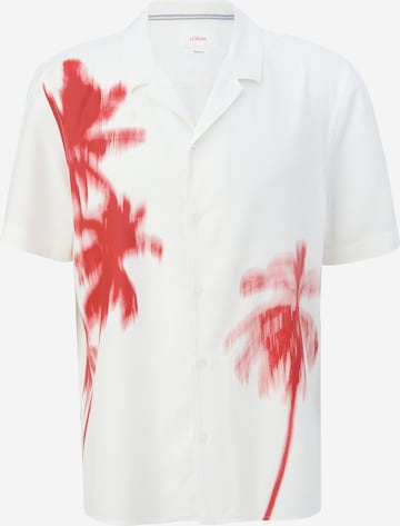 s.Oliver Comfort fit Button Up Shirt in White: front