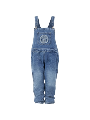 FAMILY 1ST FAMILY 4EVER Regular Dungarees 'Hard Working' in Blue: front