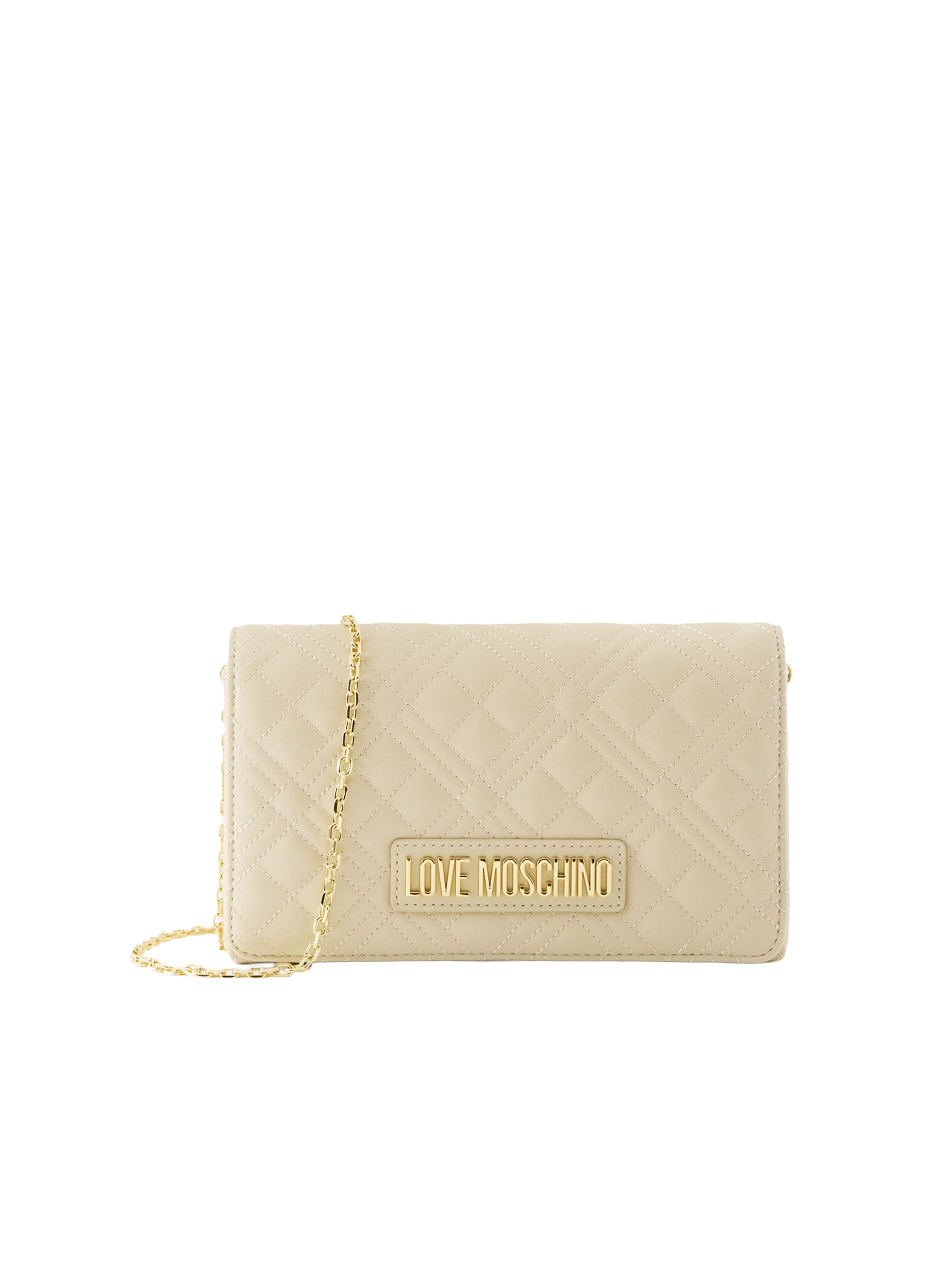 Love Moschino Axelremsväska i beige: framsida