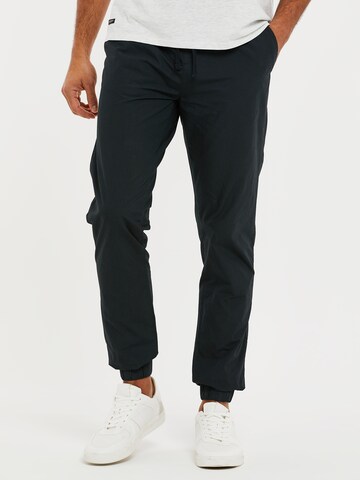 Threadbare Tapered Cargobroek 'Presley' in Zwart: voorkant