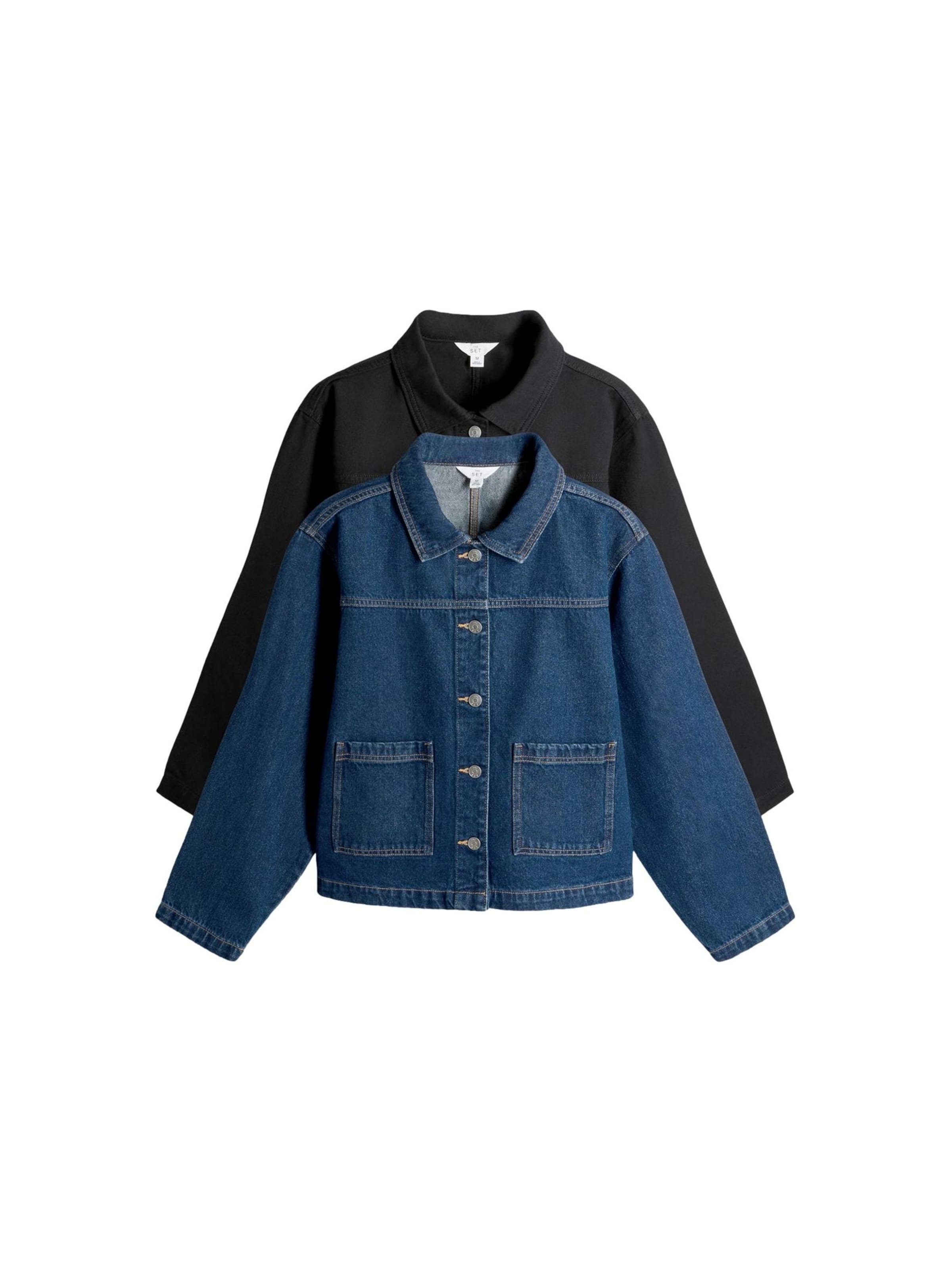 Veste mi-saison The Set en bleu : devant