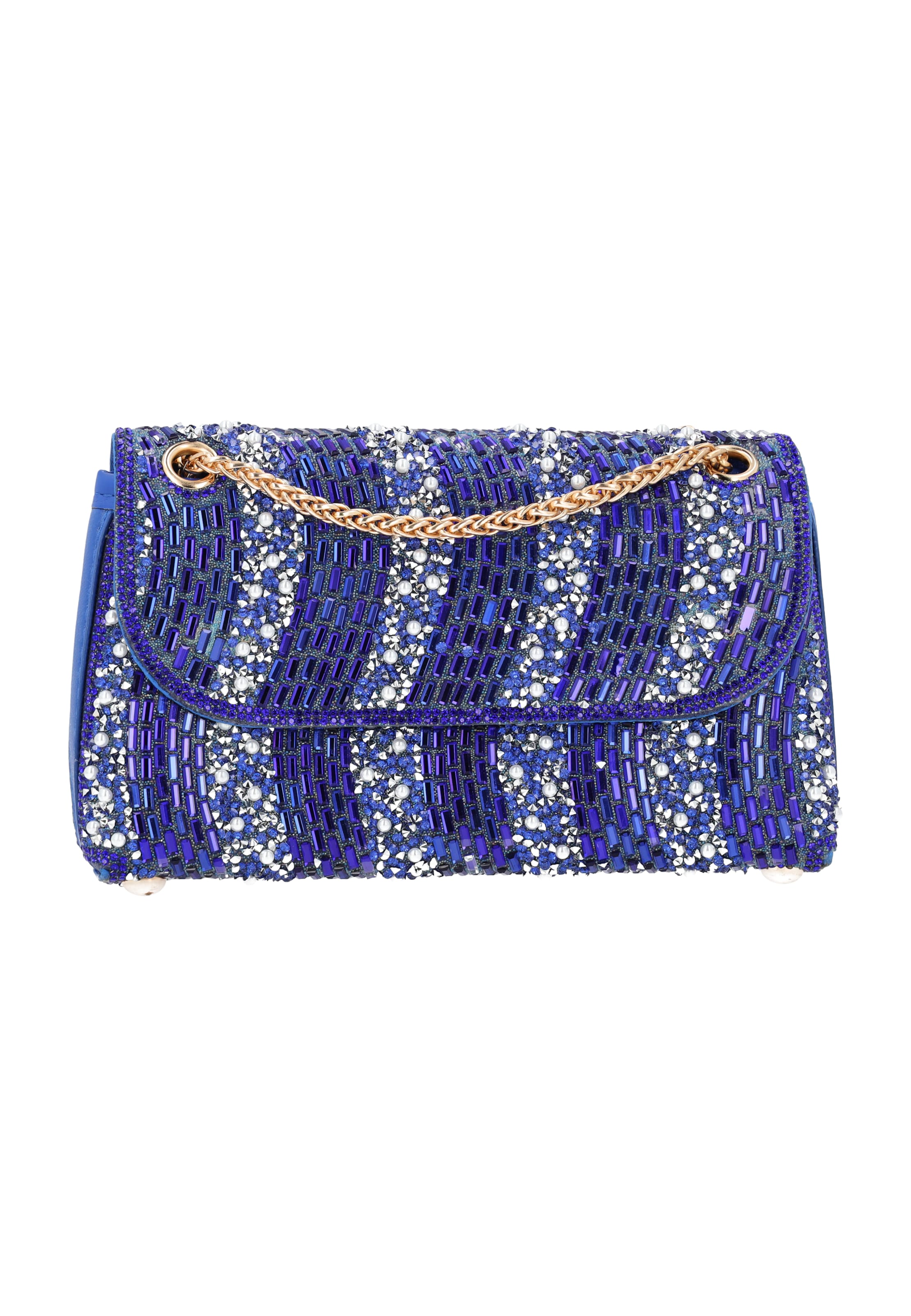 Sac bandoulière faina en bleu : devant