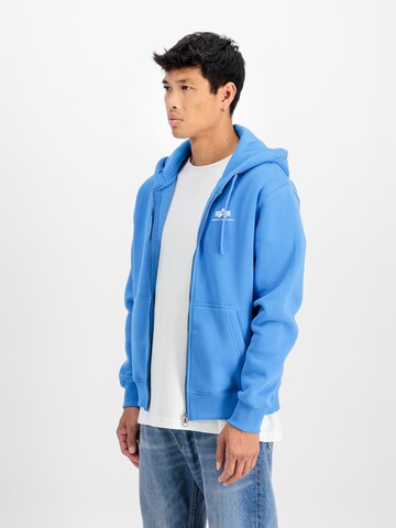 ALPHA INDUSTRIES Sweat jacket in Blue: front