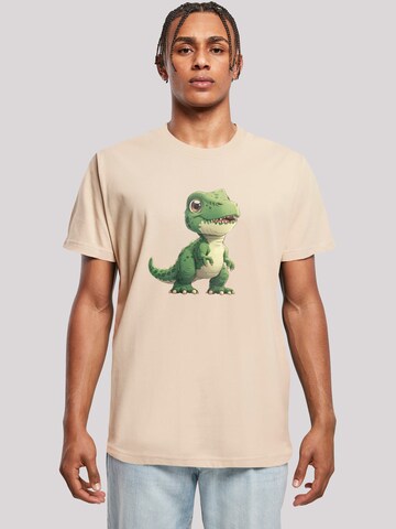T-Shirt 'Süßer grüner Dino' F4NT4STIC en beige : devant