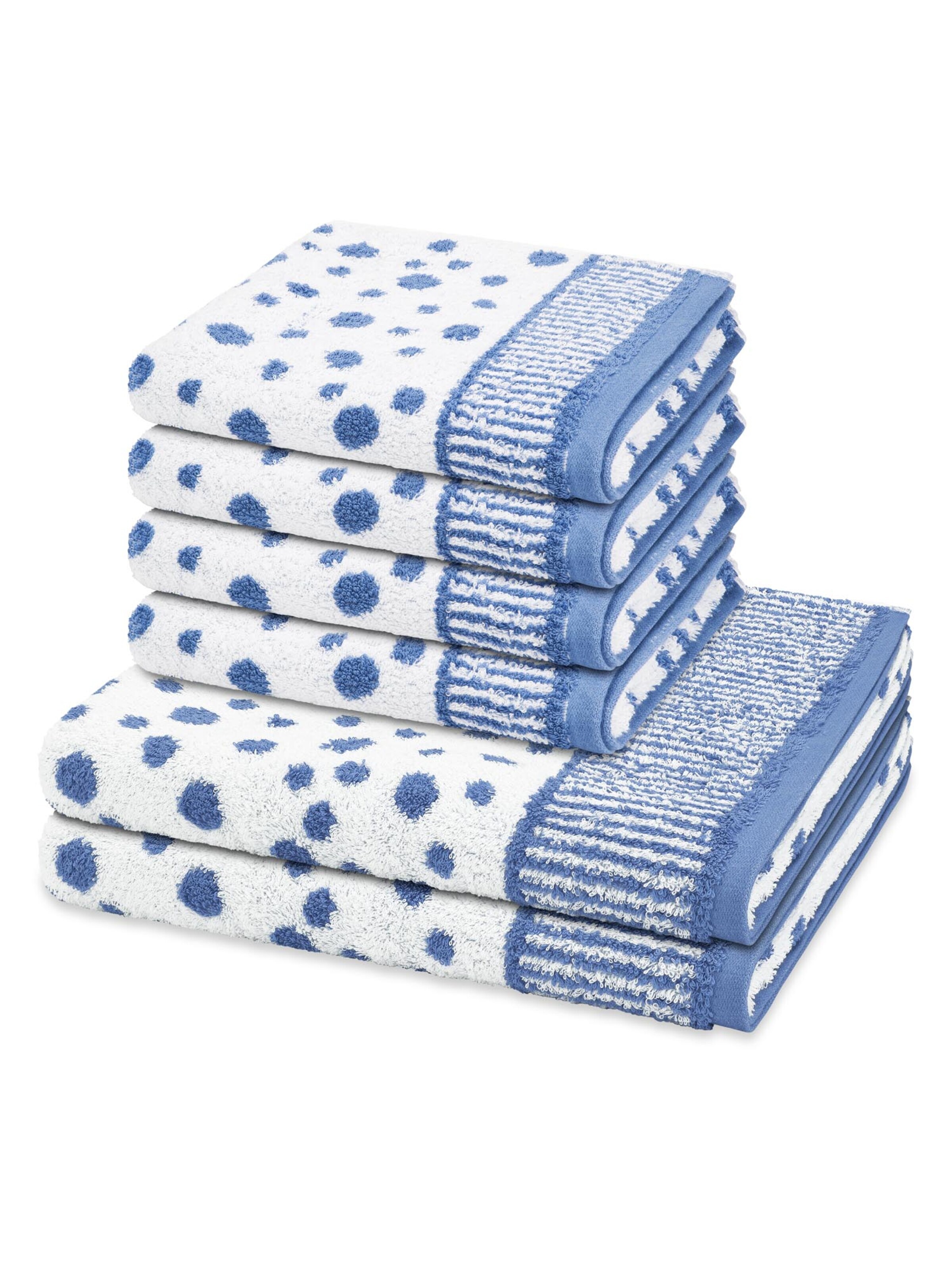 ROSS Handtuch 'Punkte allover'‌‌‌‌‌‌ in Blau: Vorderseite
