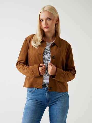 GUESS Between-Season Jacket in Brown: front