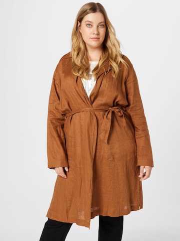 SAMOON Summer Coat in Brown: front