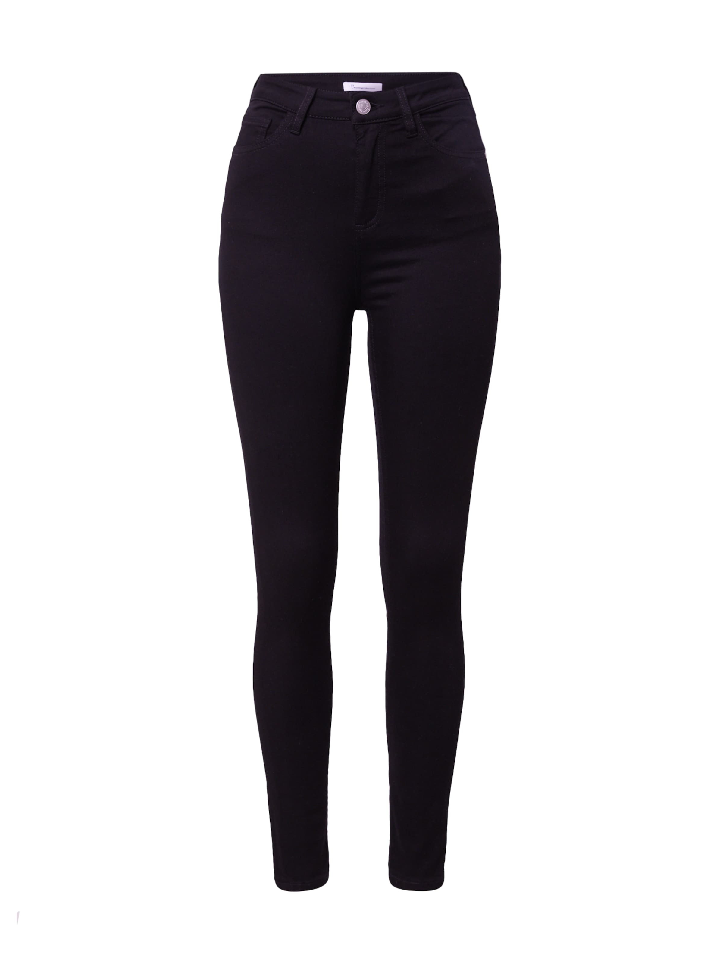 KnowledgeCotton Apparel Kitsas Teksapüksid, värv must: eest vaates