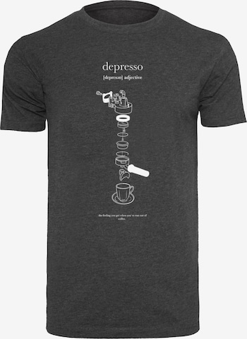 T-Shirt 'Depresso' Mister Tee en gris : devant