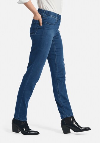 Peter Hahn Slimfit 5-Pocket-Jeans 'Schlupf-Jeans Passform Sylvia' in Blau
