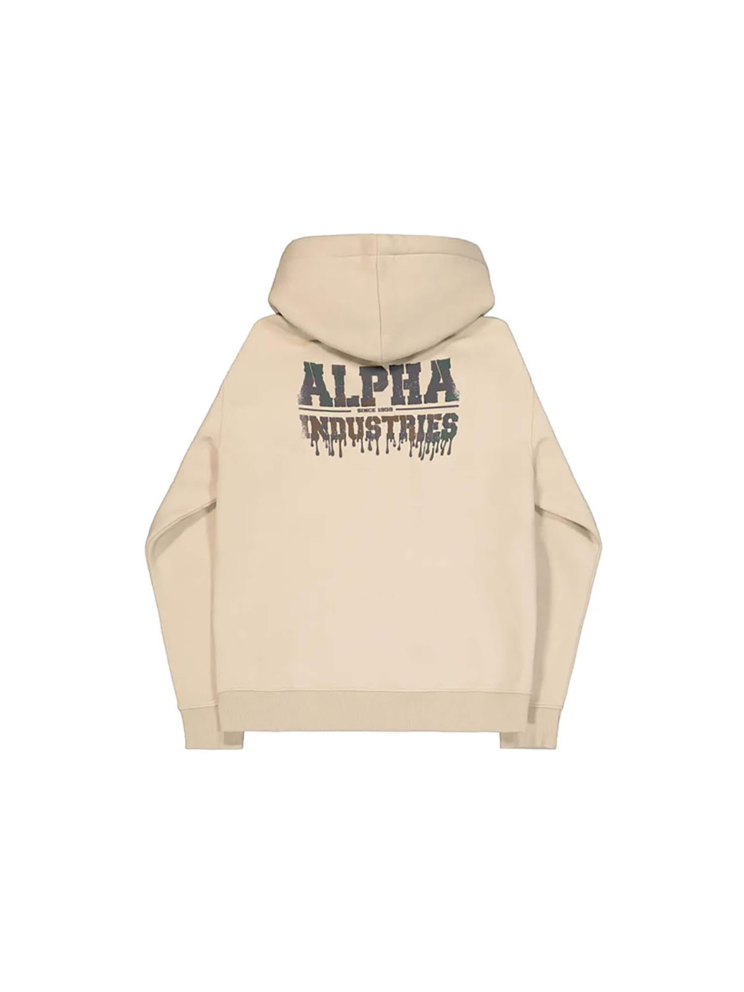 Sweat-shirt ALPHA INDUSTRIES en beige : devant