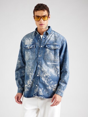KARL LAGERFELD JEANS Comfort Fit Hemd in Blau: Vorderseite