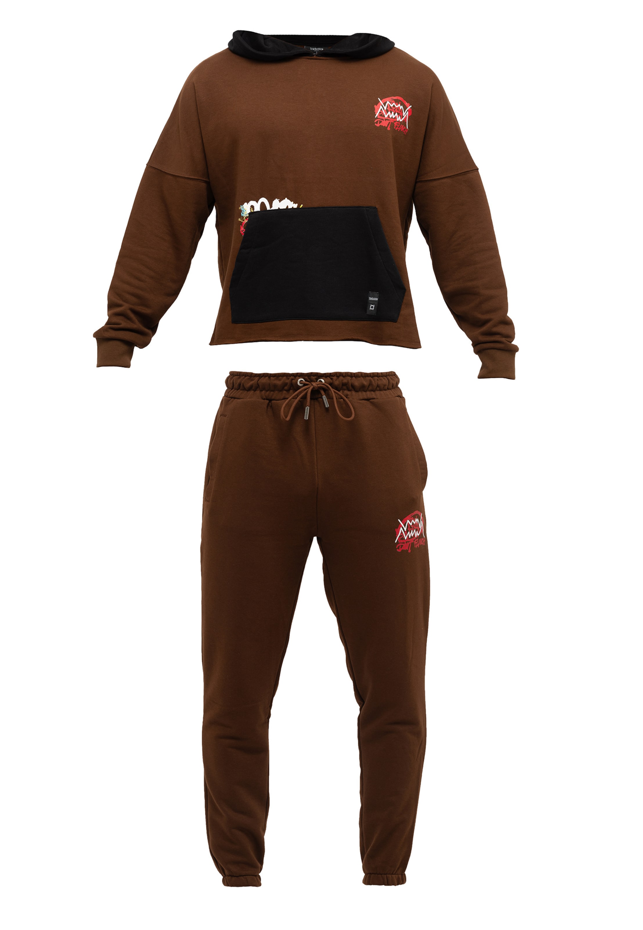 Tom Barron Jogginganzug in Braun: Vorderseite
