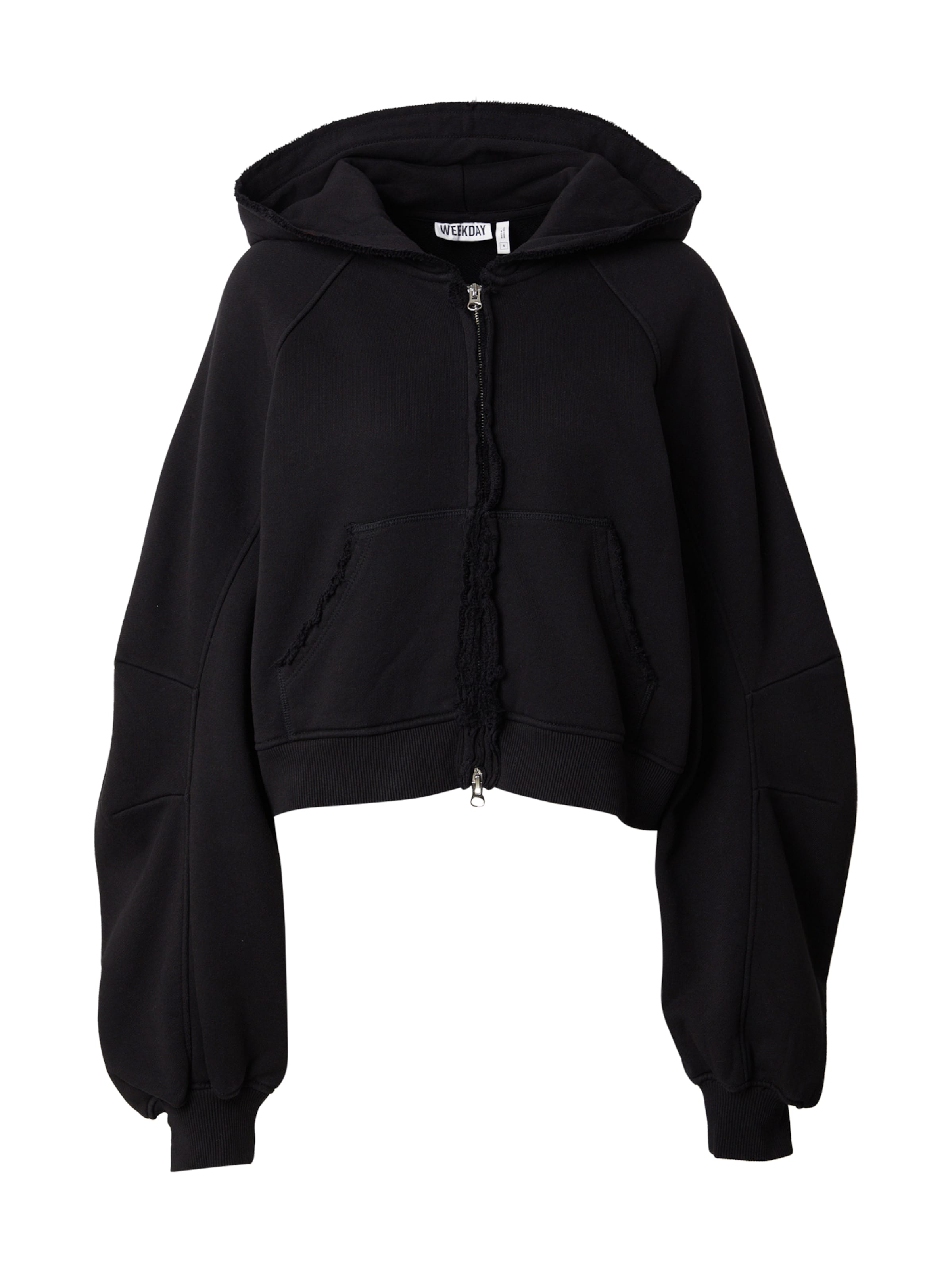 WEEKDAY Zip-Up Hoodie 'Freya' in Black, Item view