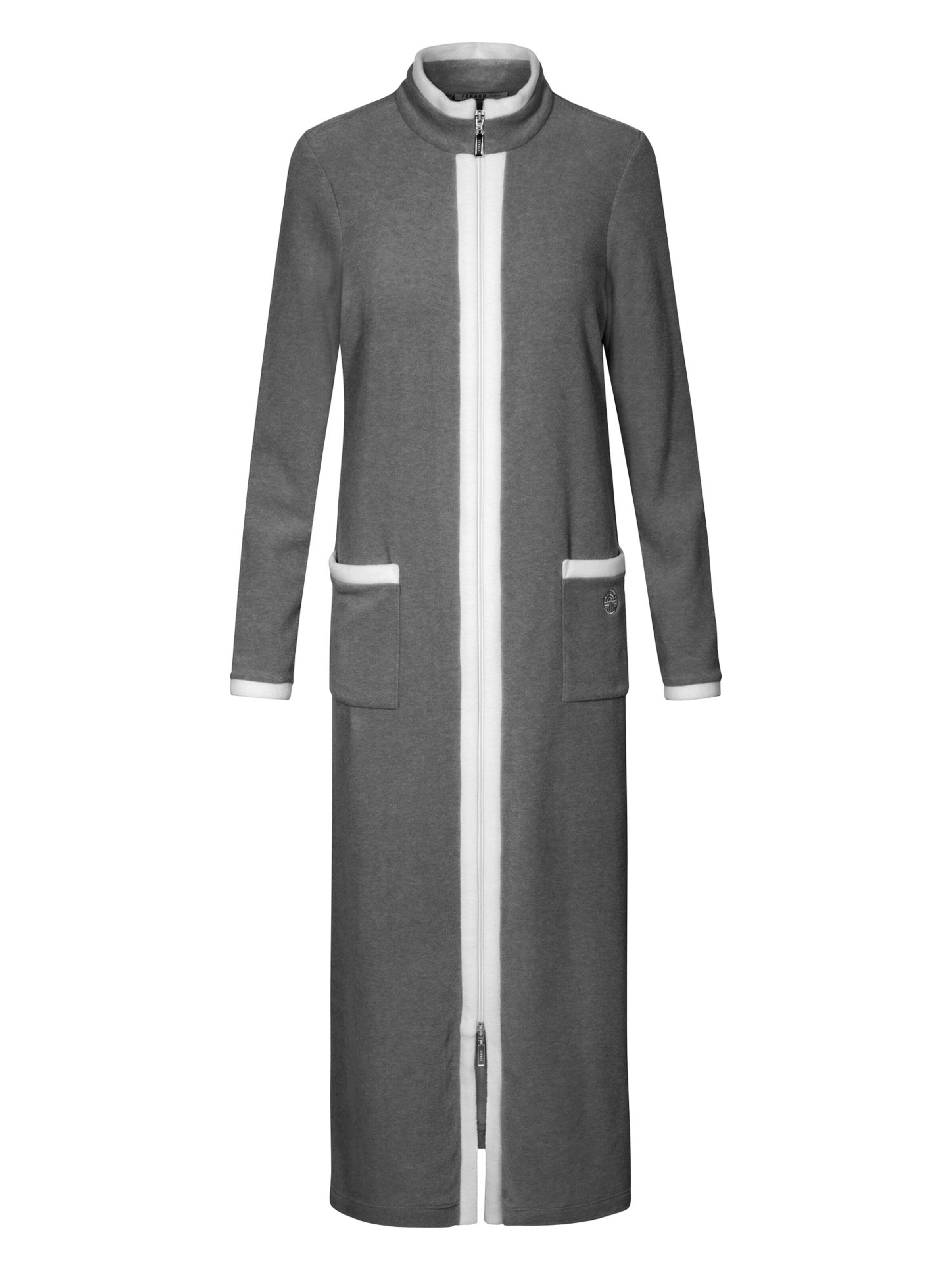 FÉRAUD PARIS Short Bathrobe ' Fleece ' in Grey: front