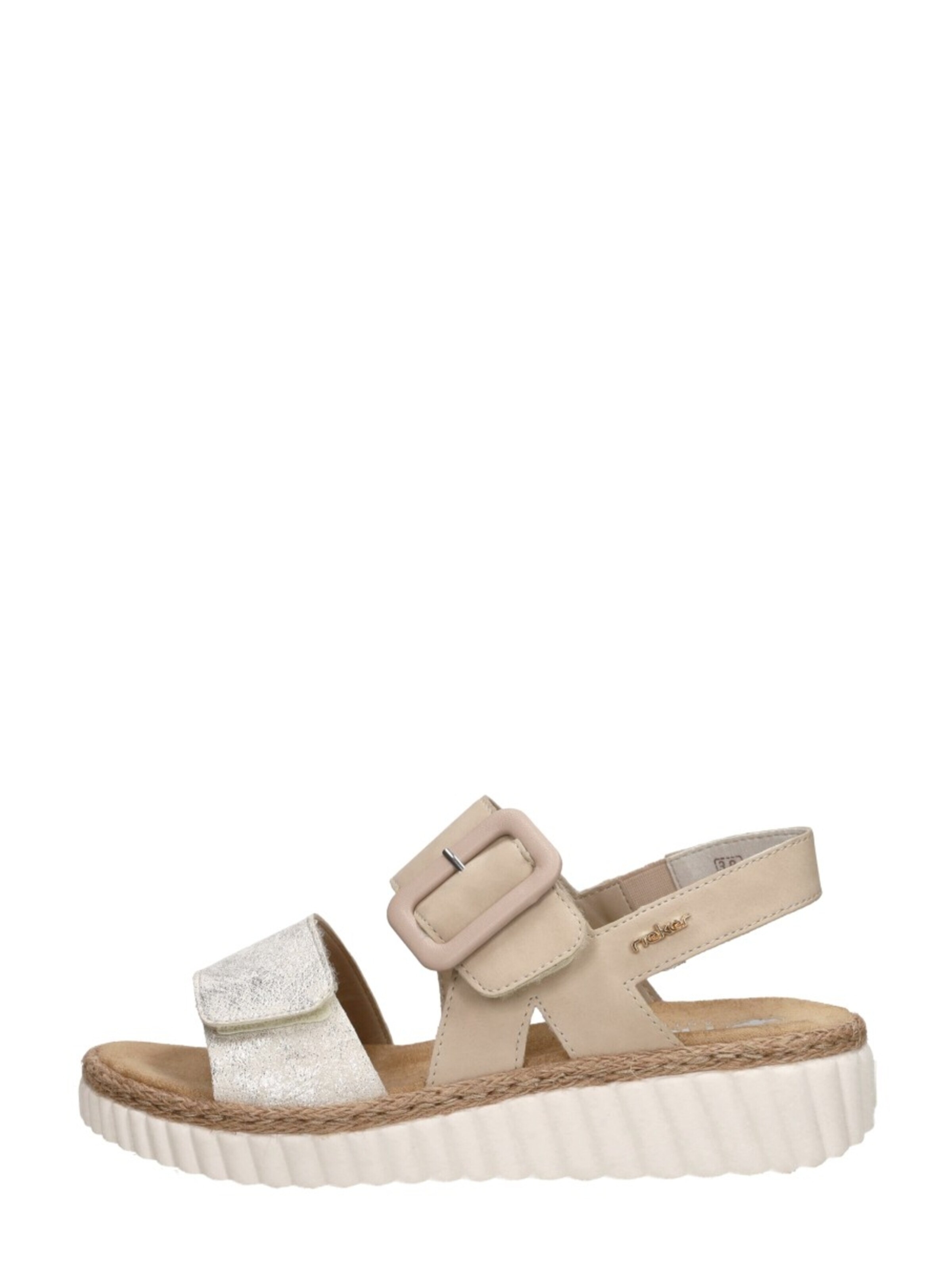 Rieker Sandal 'Sandalen Plat' in Beige: front
