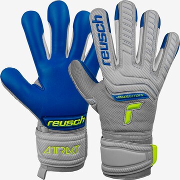 REUSCH Athletic Gloves 'Attrakt Grip Evolution Finger Support' in Grey: front
