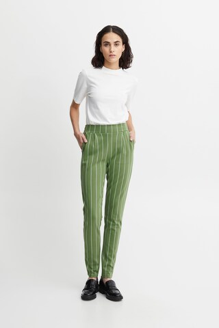 Coupe slim Pantalon à pince 'Ruti' ICHI en vert