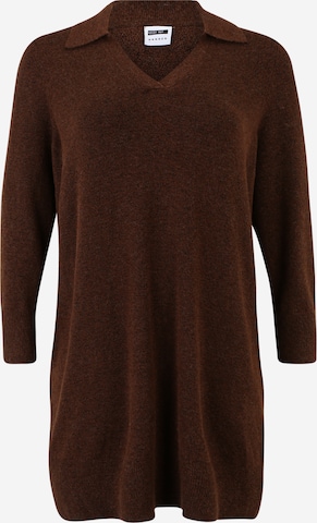 Noisy May Curve Dress 'IAN' in Brown: front