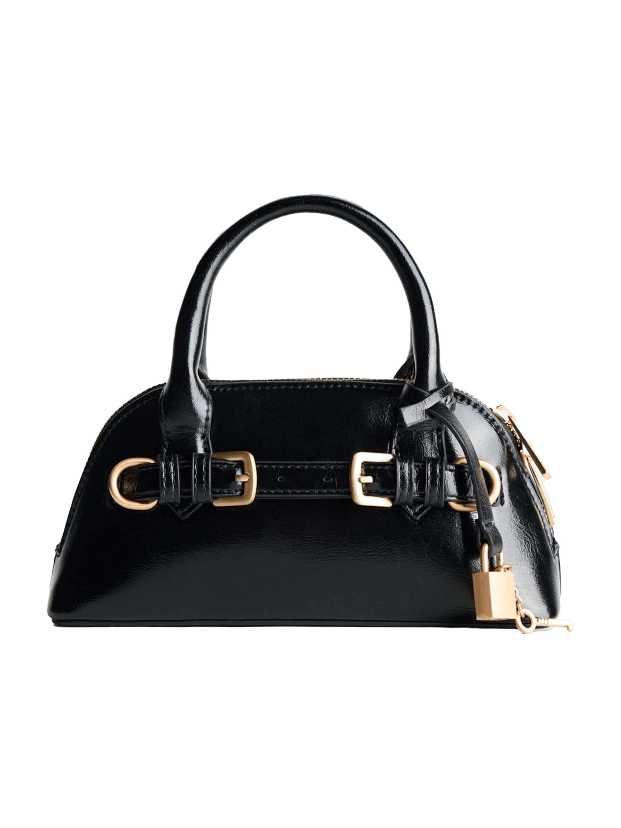 Borsa a mano di Bershka in nero: frontale