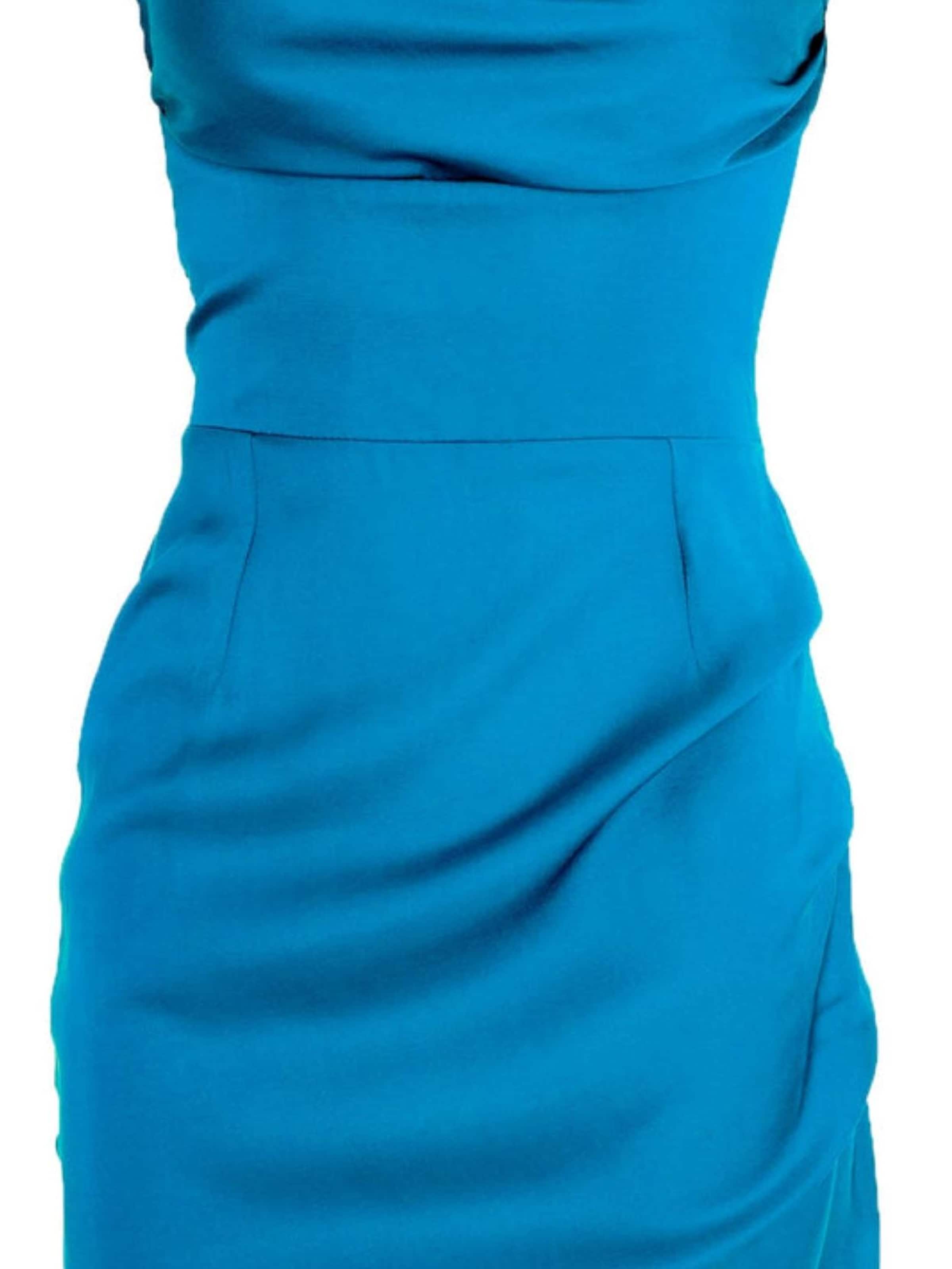 AVENUE N°29 Kleid 'Midi Slip Dress With Side Gathering'‌ in Blau