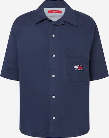 Tommy Jeans Comfort fit Button Up Shirt in Blue: front