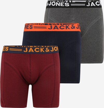 Boxer trumpikės iš Jack & Jones Plus , spalva - tamsiai mėlyna / margai pilka / tamsiai oranžinė / burgundiško vyno spalva / balta, Prekių apžvalga