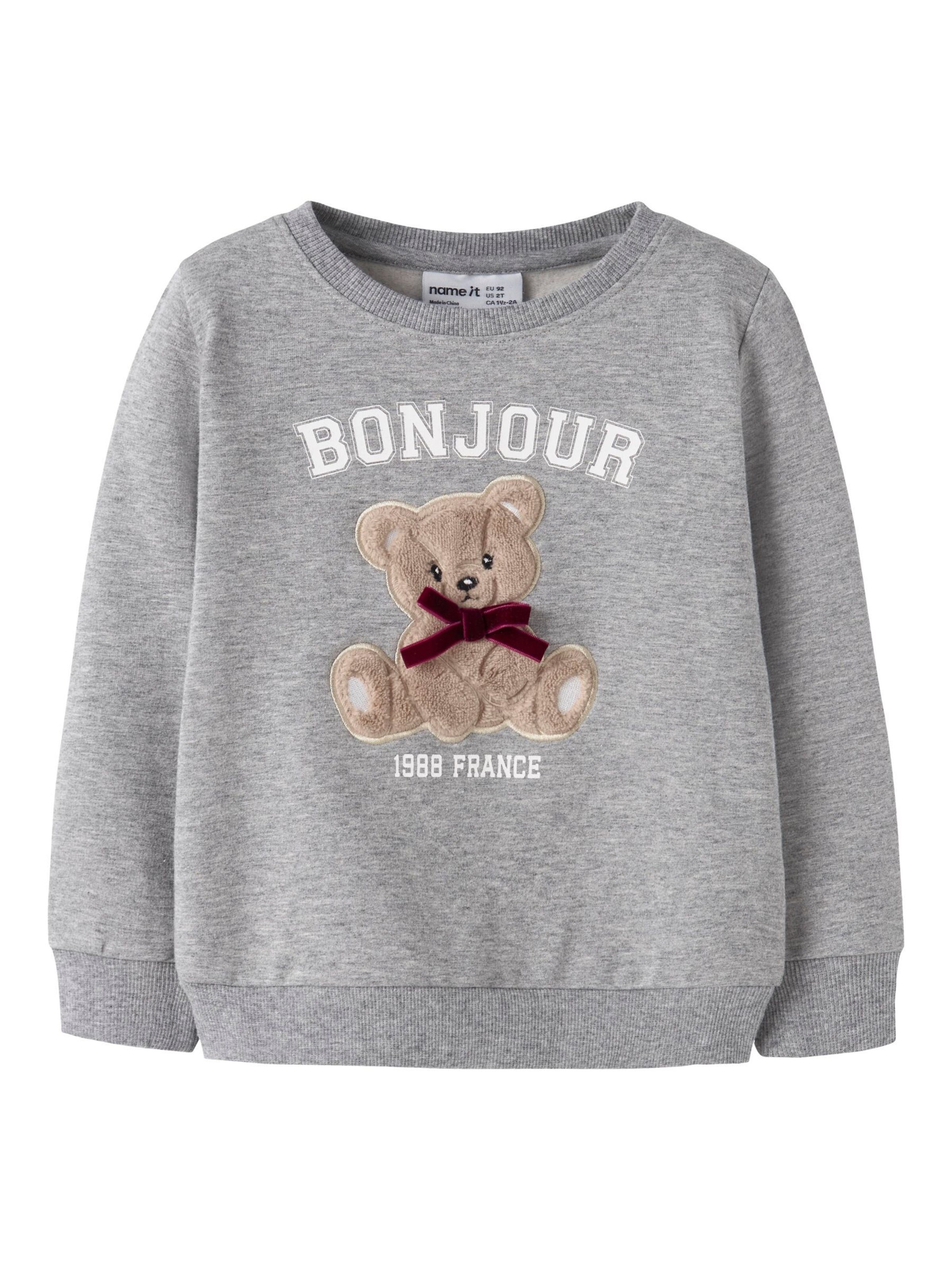 NAME IT Sweatshirt 'NMFRear' in Grey: front