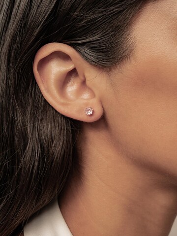Hey Happiness Oorbellen 'Pink Gemstone' in Goud