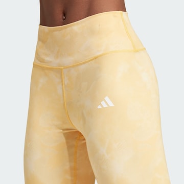ADIDAS PERFORMANCE Skinny Workout Pants 'Train Essentials AOP' in Yellow