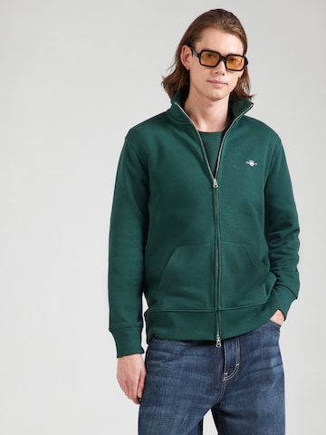 GANT Кофта на молнии в Зеленый: спереди