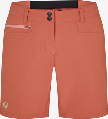 ZIENER Regular Workout Pants 'NEJA' in Brown: front