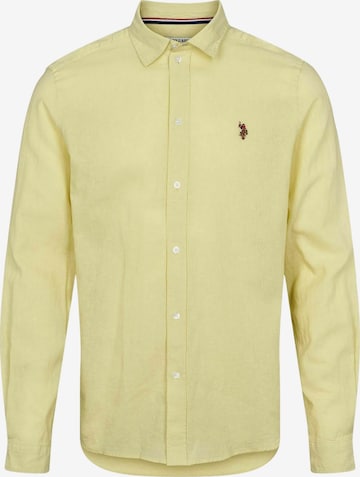 U.S. POLO ASSN. Regular fit Overhemd ' Bolt ' in Geel: voorkant