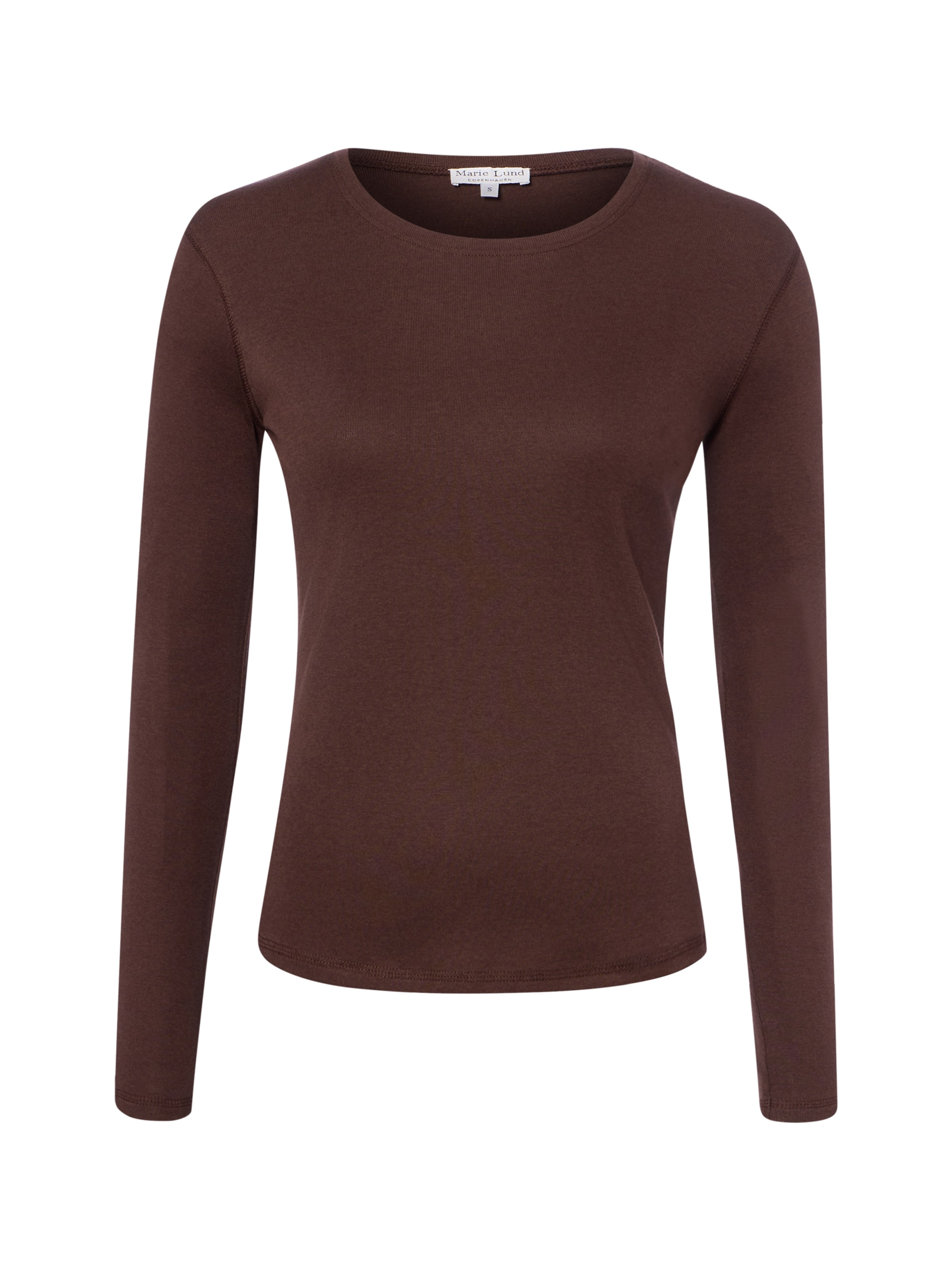 Marie Lund T-shirt en S en chocolat, Vue avec produit