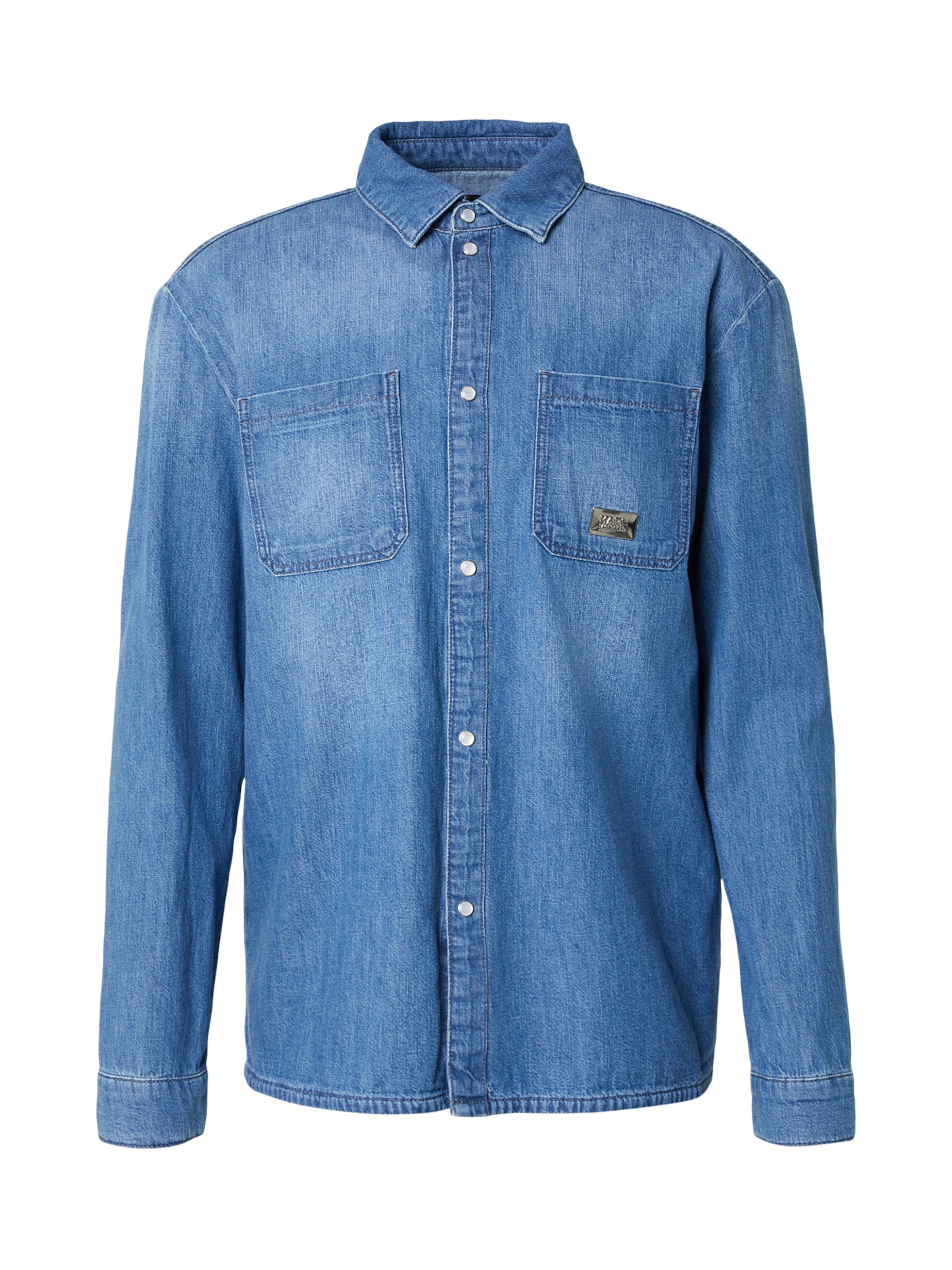 Fit confort Chemise Karl Lagerfeld en bleu : devant