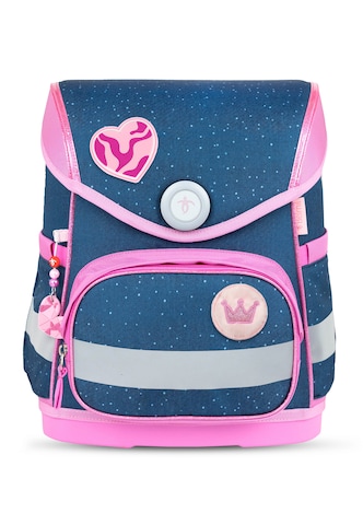 Belmil Compact Ergonomisches Schulranzen-Set 5 Teile mit Brustgurt, Magnetverschluss, 3 St. Patch in Pink