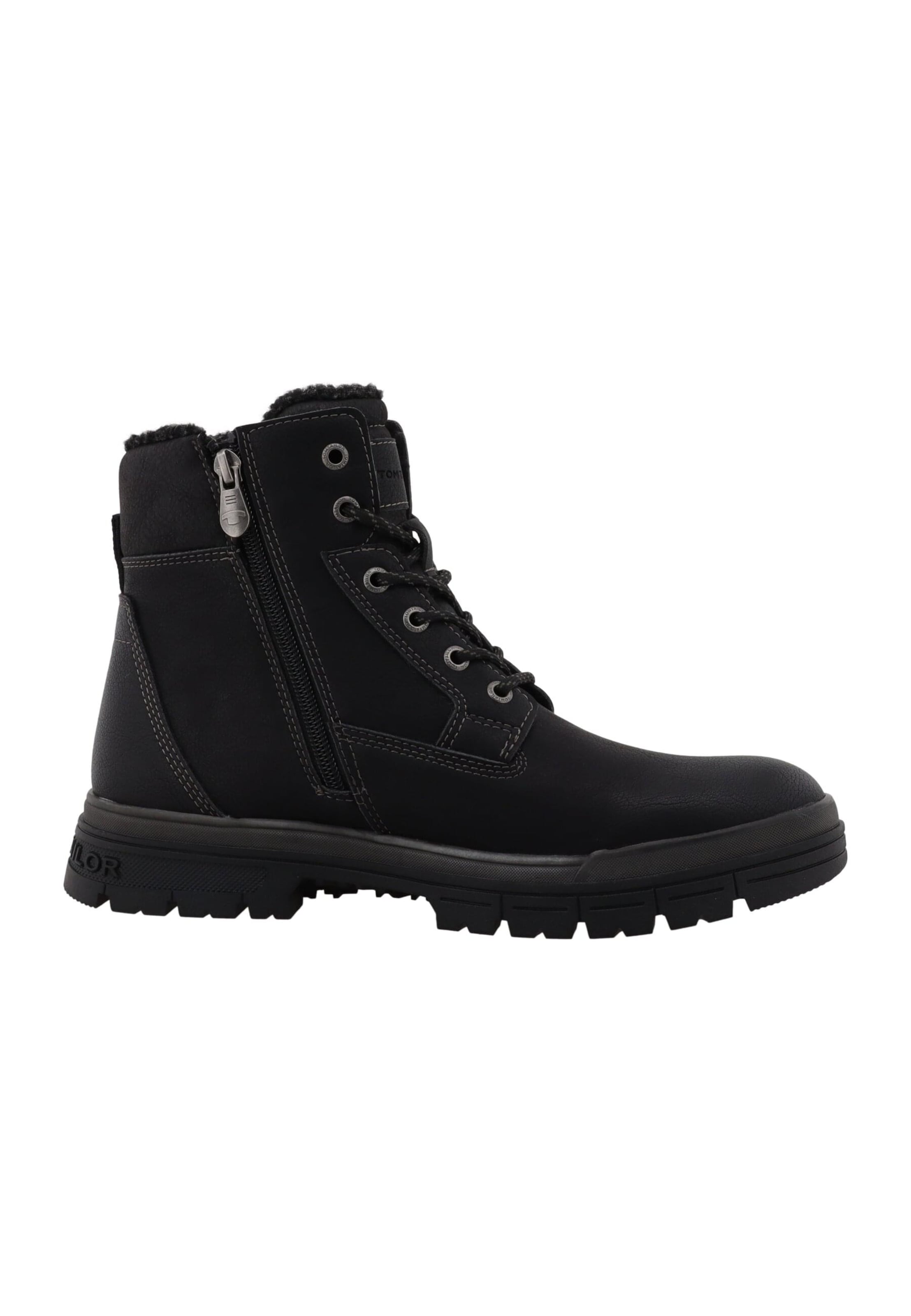 TOM TAILOR Lace-up boots in Black